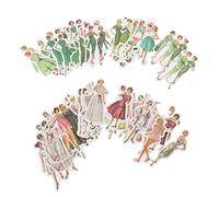Milisten Fashion Lovely Girls Stickers Retro Aesthetic Personnages Sticker Stickers Planner Planner Stickers for DIY Journals Planners Frame Photo Scrapbooking 2 Packs
