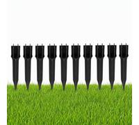 Milisten Lot de 10 piquets de lumière solaire pour jardin, piquets robustes en ABS pour éclairage de chemin extérieur, pièces de rechange pour lampes solaires pour aménagement paysager et décoration