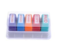 Milisten Lot de 5 Set de Set de Tampons Auto-encreurs en Plastique pour Bureau Marquages Clairs Approuvé, Payé, Scanné, Cacheté, Gestion Quotidienne au Bureau
