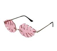 Milisten Lunettes de Soleil Photo sans Cadre en Métal et PC Décoration de Lunettes de Soleil pour Party Forme Feuille Style Fashion et Praticabilité pour Photo Prop et Sandales Femme