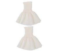 Milisten Manchettes de Poignet Élastiques en Fil de Coton Blanc, Accessoires Élégants pour Vêtements Féminins, pour Cérémonie ou Jeu de Rôle