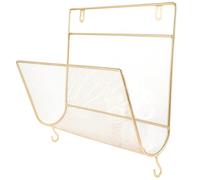 Milisten Porte-Documents Mural en Fer Doré, Range Revues Suspendu | Style Européen Décoratif, Gain de Place Vertical, pour Accueil et Bureau à Domicile