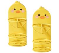 Milisten Porte-éponge de Maquillage Décoratif Jaune en PP 2pcs Design Multi-Niveaux pour Rangement Quotidien et Protection des Beauty Eggs sur Table de Toilette