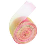 Milisten Ruban Décoratif en Mousseline Organza, 1 Rouleau 45m, Effet Dégradé, Souple, Facile à Nouer, pour Emballage Présent, Décorations de Mariage et Bouquets