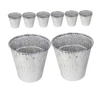 Milisten Seau à Graisse Aluminium pour Barbecue Et Camping, Lot De 8 Pièces Petite Taille, Profondeur Renforcée, Résistant à Haute Température, Récupérateur D’Huile Portable pour Cuisson en Extérieur