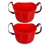 Milisten Seau de Cueillette Rouge en Plastique 2pcs avec Paquet à Dos Ergonomique pour Récolte de Fruits et Légumes en Agriculture et Jardinage
