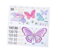 Milisten Sticker Toise Murale Autocollant pour Garçon et Filles 2 Pcs, Tableau de Croissance Bébé Coloré Motif, Décoration Chambre Garçon et Filles, Mesure Taille Pédagogique,