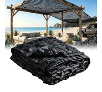 Military Camouflage Net 2x20m Noir 210D Tissu Oxford Reinforced Large Size 3X4m 3X5m 4x6m 6x6m Ideal for Shade Net Camouflage Hunting Garden Decoration Photo Terrace Awnings Privacy Screen