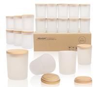 MILIVIXAY Lot de 20 pots à bougies vides en verre dépoli épais de 200 ml avec couvercles pour la fabrication de bougies - Récipients à épices, poudre.