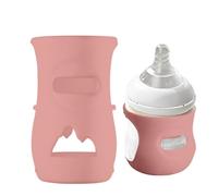 Milk Glass Bottle Silicone Sleeve - Food-Grade 12x7cm | Reusable Leakproof Airtight Shatterproof Cover For 120ml 240ml Bottles | Protective Milks Bo-ttle Sleeves For Kids Dishwasher Safe Avent Glasses