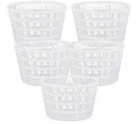 Milky lot de 5 moules panier grand - Moule à fromage alimentaire sans BPA pour fromages à pâte molle & pressée - Grand format pour maturation homogène - Réutilisable
