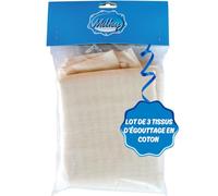 Milky Tissu de filtration coton 75 x 75 cm - Étamine premium lavable et réutilisable - Tissu filtrant fin pour fromage maison & jus de fruits
