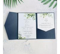 MillaSaw Pochette d'invitation de mariage bleu marine Enveloppe Anniversaire Graduation Invite Holder 25pcs(bleu marine)