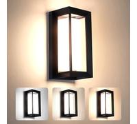 Mille Lucciole Applique Murale Exterieur Interieur LED 24W Lumière Réglable 3 Couleurs IP65 Étanche Lampe Murale Extérieures Moderne Applique Rectangle Aluminium Pour Balcon Jardin Cour Porche
