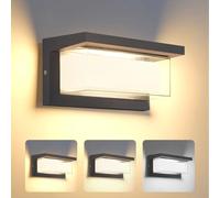 Mille Lucciole LED 24W Applique Murale Exterieur Interieur Lumière Réglable 3 Couleurs IP65 Étanche Lampe Murale Extérieures Moderne Applique Rectangle Aluminium Pour Balcon Jardin Cour Porche