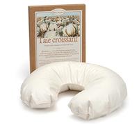 Mille Oreillers Taie Croissant pour Cale Nuque/Oreiller de Voyage/Tour de Cou Cerises - en Coton Bio Ecru