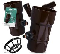 Millto™ Collecteur de Pluie DN Ø110 mm Brun | Recuperateur d'eau pour Goutiere Compris Filtre Descente d'Arrosage Système de Récolte d'eau Raccord pour Connecteur Rapide 1 PowerJet