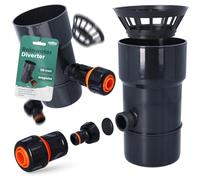 Millto™ Collecteur de Pluie DN Ø110 mm Graphite | Recuperateur d'Eau pour Goutiere compris Filtre Raccord Tuyau Jardin de Descente d'Arrosage Système de Récolte d'Eau