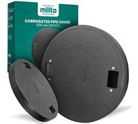Millto™ Couvercle de regard rond en plastique - Diamètre DN600 - Noir - En polypropylène - Pour tuyau d'écoulement 15 - Charge jusqu'à 1,5 t - Couvercle ondulé