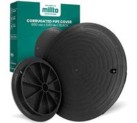 Millto Couvercle pour puits en plastique rond diamètre DN540 noir PP couvercle pour tuyau de vidange couvercle de réservoir A15 charge jusqu'à 1,5 t couvercle ondulé