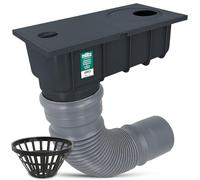 Millto Descente de Gouttière 110 mm Drain d'eau Tuyau Collecteur Evacuation Eau De Pluie Cour Vertical Regard Inspection avec Filtre Et Tuyau Flexible 340-400 mm Graphite