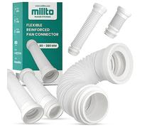 Millto Raccord de WC flexible renforcé 90-380 mm Raccord de tuyau extensible universel Raccord sanitaire Tuyau d'évacuation