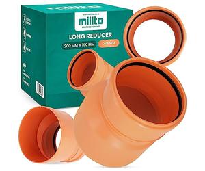 Millto™ Réducteur de Tuyau 200 x 160 mm Orange - Réducteur de Tuyau d'Égout en Polypropylène