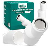 Millto Réducteur excentrique - 32 mm x 50 mm de long - Manchon de réduction - Réducteur de tuyau d'évacuation - Adaptateur de tuyau d'eau - Systèmes d'évacuation - Raccord de tuyau en polypropylène