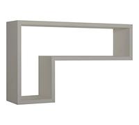 Milo srl Cubes étagères Mural Armoire à Jour Cube Design Étagère Moderne Lettre L Marron (Taupe)