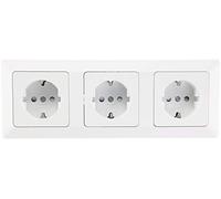 Milos - 3 prises encastrées - Blanc - 3 prises avec protection de contact accrue - Connecteur à serrage - Blanc mat