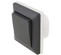 MILOS Interrupteur à bascule encastrable pour extérieur IP44 250 V avec joint pour pièces humides Gris anthracite