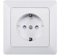 MILOS Prise de courant encastrée 250 V/16 A avec cadre Protection de contact accrue Blanc