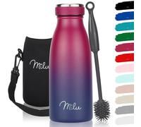 Milu Bouteille d'eau en Acier Inoxydable - Double paroi isolée sous vide - Bouche Standard Gourde - 350ml 500ml / 750ml / 1000ml/ 1.5l - sans BPA - Thermo Gourde Bouteilles (Bleu Berry, 350ml)