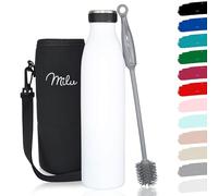 Milu Bouteille d'eau en Acier Inoxydable - Double paroi isolée sous vide - Bouche Standard Gourde - 350ml 500ml / 750ml / 1000ml/ 1.5l - sans BPA - Thermo Gourde Bouteilles (Blanc, 1000ml)