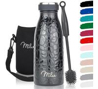 Milu Bouteille d'eau en Acier Inoxydable - Double paroi isolée sous vide - Bouche Standard Gourde - 350ml 500ml / 750ml / 1000ml/ 1.5l - sans BPA - Thermo Gourde Bouteilles (Black Leopard, 350ml)