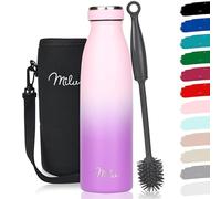Milu Bouteille d'eau en Acier Inoxydable - Double paroi isolée sous vide - Bouche Standard Gourde - 350ml 500ml / 750ml / 1000ml/ 1.5l - sans BPA - Thermo Gourde Bouteilles (Rose Violet, 500ml)