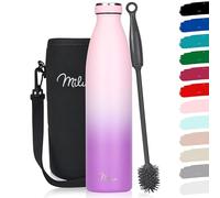 Milu Bouteille d'eau en Acier Inoxydable - Double paroi isolée sous vide - Bouche Standard Gourde - 350ml 500ml / 750ml / 1000ml/ 1.5l - sans BPA - Thermo Gourde Bouteilles (Rose Violet, 1000ml)