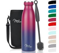 Milu Bouteille d'eau en Acier Inoxydable - Double paroi isolée sous vide - Bouche Standard Gourde - 350ml 500ml / 750ml / 1000ml/ 1.5l - sans BPA - Thermo Gourde Bouteilles (Bleu Berry, 500ml)