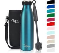 Milu Bouteille isotherme 500ml Bouteille d'eau isolée en acier inoxydable Thermos Bouteille isolante anti-fuite à double paroi pour boissons chaudes & froides (Vert)