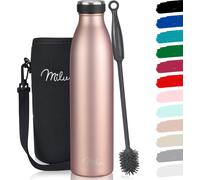 Milu Bouteille isotherme 750ml Bouteille d'eau isolée en acier inoxydable Thermos Bouteille isolante anti-fuite à double paroi pour boissons chaudes & froides (Rose)