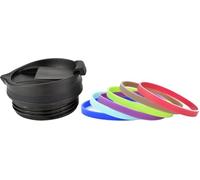 Milu Couvercle de rechange pour tasse thermos 210ml FlipFlop - Pièce de rechange - Couleur noire avec joint et manchon en caoutchouc 4x - Sans BPA