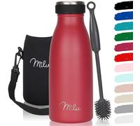 Milu Gourde en acier inoxydable 350 ml 500 ml, 750 ml, 1000 ml, 1,5 l - Bouteille isotherme, bouteille d'eau isolée, double paroi anti-fuite, convient aux acides carboniques (Rouge, 350ml)