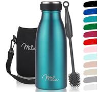 Milu Gourde en acier inoxydable 350 ml 500 ml, 750 ml, 1000 ml, 1,5 l - Bouteille isotherme, bouteille d'eau isolée, double paroi anti-fuite, convient aux acides carboniques (Vert, 350ml)