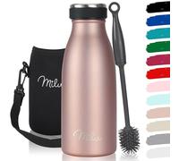 Milu Gourde en acier inoxydable 350 ml 500 ml, 750 ml, 1000 ml, 1,5 l - Bouteille isotherme, bouteille d'eau isolée, double paroi anti-fuite, convient aux acides carboniques (Or rose, 350ml)