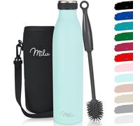 Milu Gourde en acier inoxydable 350 ml 500 ml, 750 ml, 1000 ml, 1,5 l - Bouteille isotherme, bouteille d'eau isolée, double paroi anti-fuite, convient aux acides carboniques (Menthe, 500ml)