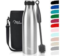 Milu Gourde en acier inoxydable 350 ml 500 ml, 750 ml, 1000 ml, 1,5 l - Bouteille isotherme, bouteille d'eau isolée, double paroi anti-fuite, convient aux acides carboniques (Acier inoxydable, 500ml)