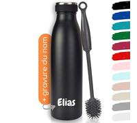 Milu Gourde en acier inoxydable avec gravure 350, 500, 750, 1L, 1,5 l - Idée cadeau personnalisée avec nom de Noël pour hommes, femmes, maman, papa, petite amie (1500ml + gravure)