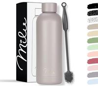 Milu Gourde Isotherme - Bouteille Isotherme - 750ml - Gourde INOX Bouche Standard - Gourde Sport Étanche - Gourde Enfant sans BPA - Brosse de nettoyage incluse (Taupe Grey, 750ml)