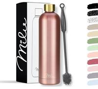 Milu Grande bouteille isotherme 1 L anti-fuite Pour vélo, camping, sport, salle de sport Brosse de nettoyage