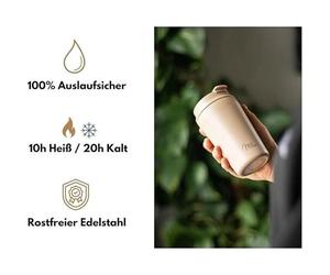 Milu Insulated Mug Model 1334 - 400 Ml 13.5 Oz Capacity Thermal Cup Beige